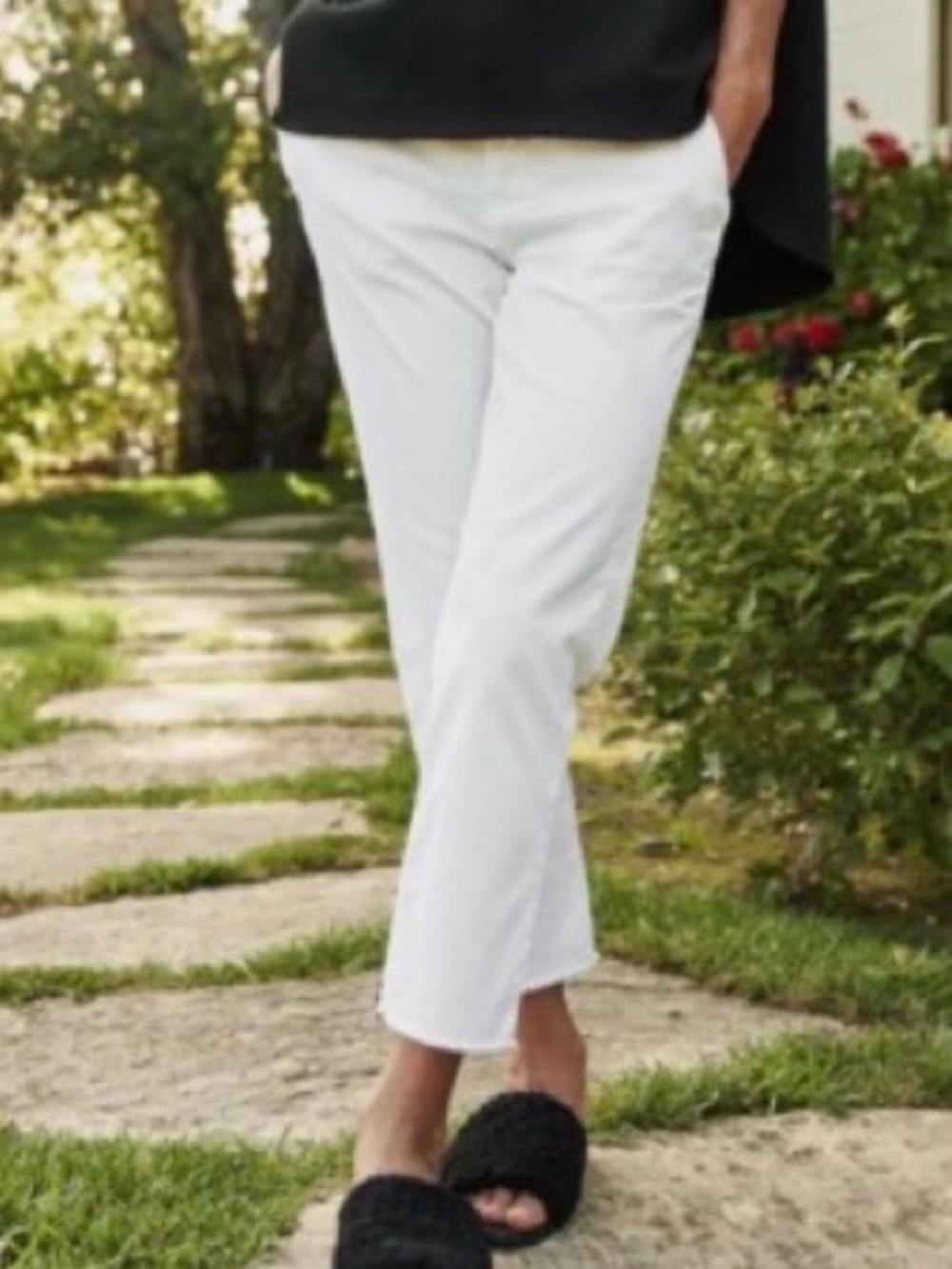 Frank & Eileen Wicklow Pant White Crop Italian Chino Size 8